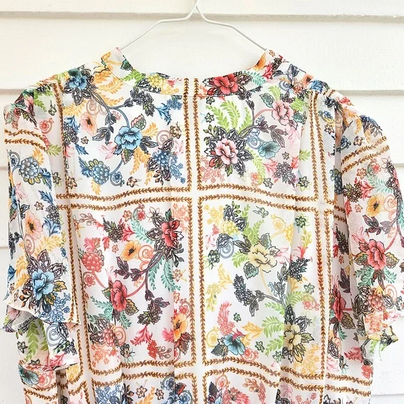 Elie Tahari Aimee Summer Palace Tiered Floral-Print Midi/Maxi Dress SIZE 14 - Picture 3 of 16